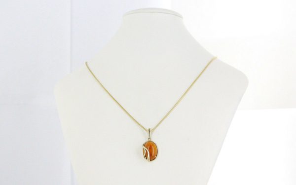 Antique Butterscotch Classic Elegant German Baltic Amber Pendant In 9ct Italian solid Gold GP0024Y RRP£295!!!