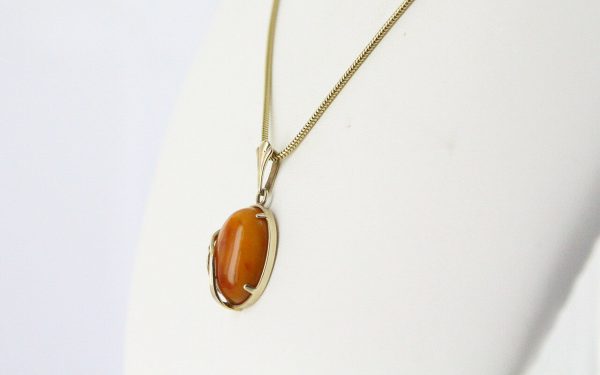 Antique Butterscotch Classic Elegant German Baltic Amber Pendant In 9ct Italian solid Gold GP0024Y RRP£295!!!