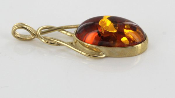 Italian Handmade German Baltic Amber Pendant in 9ct solid Gold - GP0026 RRP£195!!!