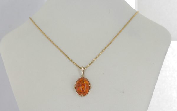 Italian Made German Baltic Amber Pendant in 9ct Gold - GP0034 RRP£195!!!