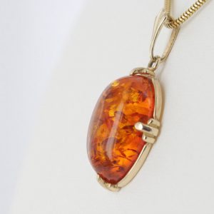 Italian Made German Baltic Amber Pendant in 9ct Gold - GP0034 RRP£195!!!