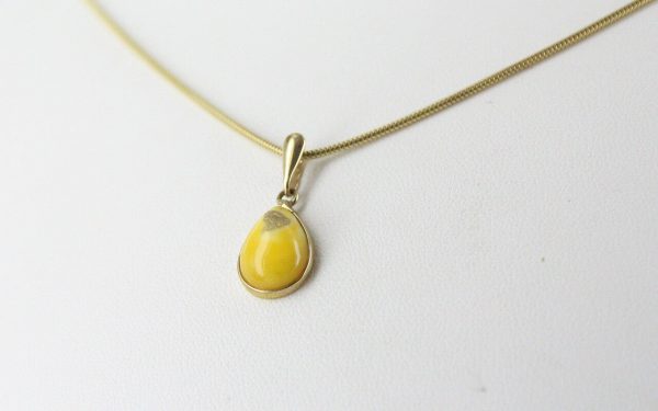 Milky Butterscotch Natural German Baltic Amber Pendant In 9ct solid Italian Gold GP0037Y RRP£125!!!