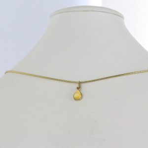 Milky Butterscotch Natural German Baltic Amber Pendant In 9ct Italian Gold Gp0038Y RRP£90!!!