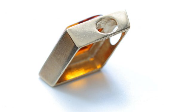Italian Made Modern German Baltic Amber Pendant in 9ct Gold GP0039 RRP£165!!!!
