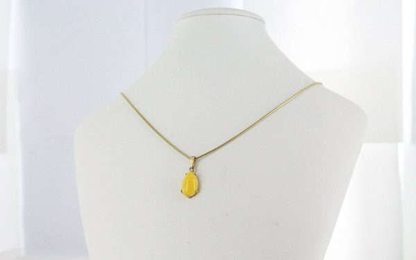 Italian made Butterscotch German Baltic Amber Pendant in 9ct solid Gold-GP0041Y RRP£145!!!