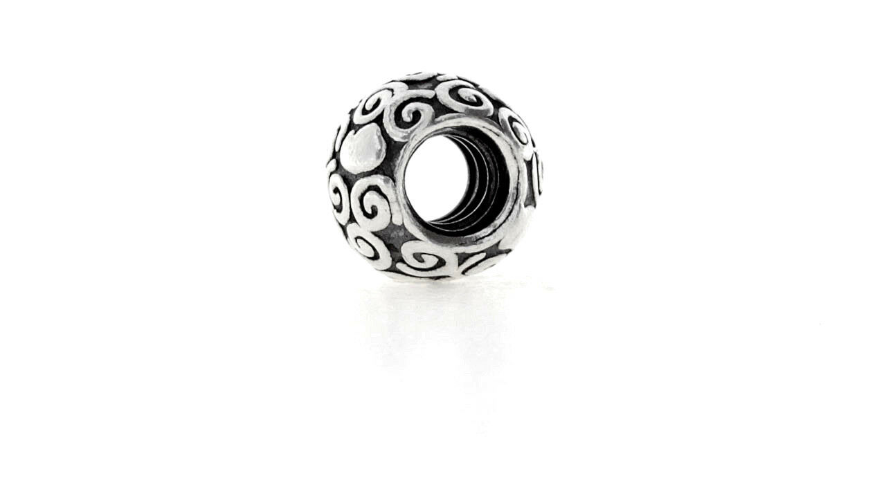Authentic Retired Pandora Sterling Silver Swirl Dots Bead Charm 790161 RRP 65 Amber Centre London
