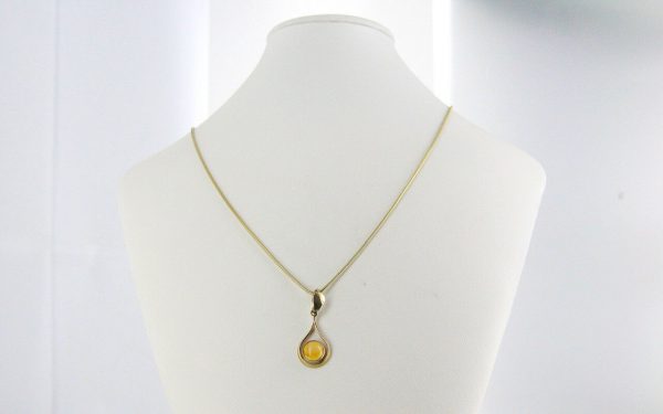 Italian Handmade German Butterscotch Amber Pendant in 9ct solid Gold-GP0042Y RRP£150!!!