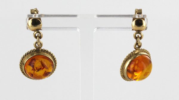 Italian Made Unique German Baltic Amber 9ct Gold Drop Earrings GE0255 RRP£375!!!