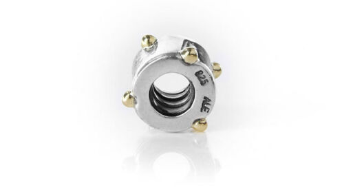 Genuine Pandora Special Unique Charm -Silver & 14k Gold Dots Drum -790229 RRP£70!!!