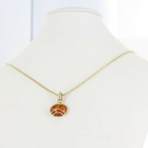 Italian Hanndmade Modern Elegant German Baltic Amber Pendant in 9ct solid Gold- GP0155 RRP£175!!!