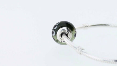 Pandora Black Bubble Murano Glass Charm 925 Silver 925 ALE 790691 - RRP£45!!!