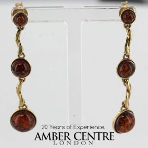 Italian Made German Baltic Amber in 9ct Gold Drop Earrings GE0104 RRP£275!!!