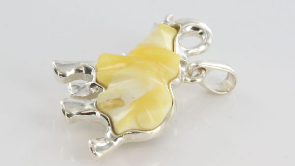 Handmade German Milky Baltic Amber Elephant Pendant PE0111 RRP£90!!!