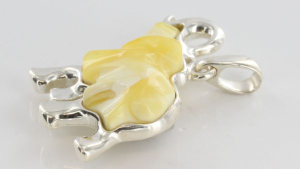 Handmade German Milky Baltic Amber Elephant Pendant PE0111 RRP£90!!!