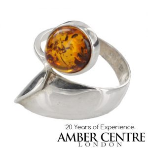 ITALIAN HANDMADE GERMAN BALTIC AMBER ELEGANT RING 925 SILVER - SR021 Size M(53) RRP£40!!!