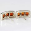 German Baltic Amber Modern Stud Earrings In 925 Silver Handmade ST0097 RRP£25!!!
