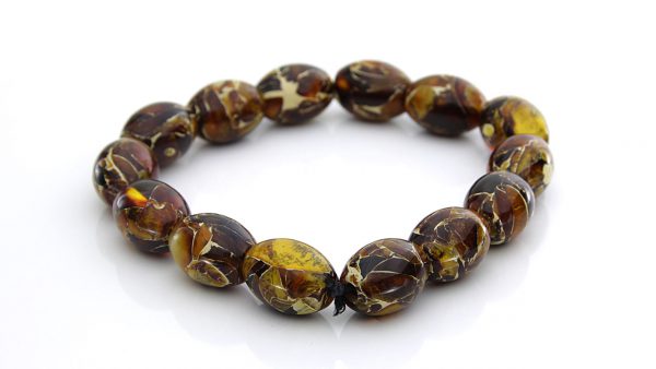 German Handmade Mosaic Style Healing Unique Amber Bracelet W038 RRP£90!!!