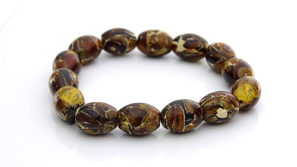 German Handmade Mosaic Style Healing Unique Amber Bracelet W038 RRP£90!!!