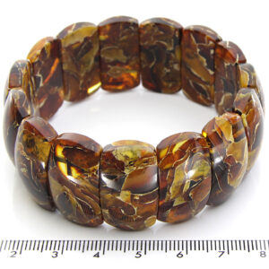 German Mosaic Style Handmade Healing Unique Amber Bracelet W011 RRP£195!!!