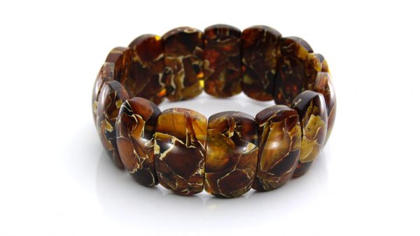 German Mosaic Style Handmade Healing Unique Amber Bracelet W011 RRP£195!!!
