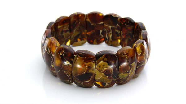 German Mosaic Style Handmade Healing Unique Amber Bracelet W011 RRP£195!!!