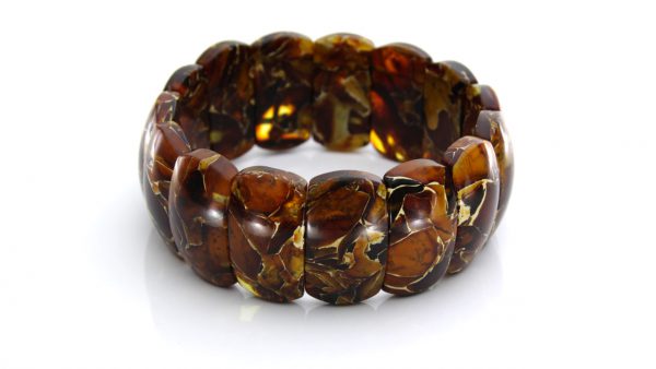 German Mosaic Style Handmade Healing Unique Amber Bracelet W011 RRP£195!!!