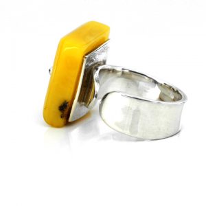 Butterscotch Handmade GERMAN BALTIC AMBER Ring 925 Silver Adjustable,Size L(51)+, WR021 RRP£195!!!
