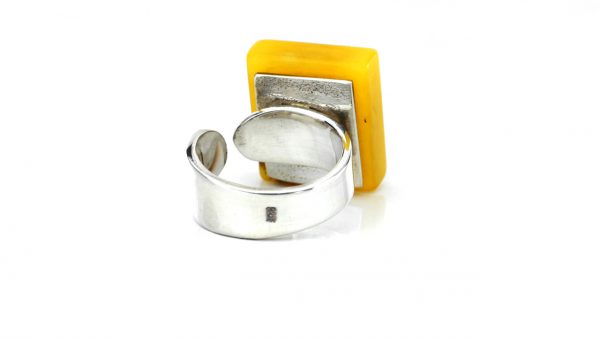 Butterscotch Handmade GERMAN BALTIC AMBER Ring 925 Silver Adjustable,Size L(51)+, WR021 RRP£195!!!