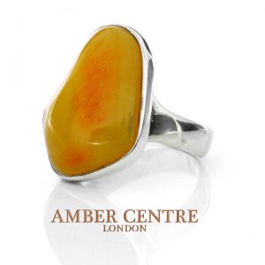 HANDMADE GERMAN BALTIC BUTTERSCOTCH AMBER RING 925 SILVER WR039 RRP£140!!!