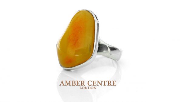 HANDMADE GERMAN BALTIC BUTTERSCOTCH AMBER RING 925 SILVER WR039 RRP£140!!!