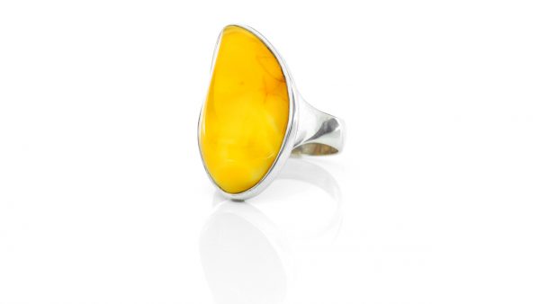 HANDMADE GERMAN BALTIC BUTTERSCOTCH AMBER 925 SILVER RING,SIZE R, WR046 RRP£150!!!
