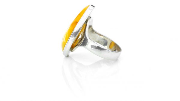 HANDMADE GERMAN BALTIC BUTTERSCOTCH AMBER 925 SILVER RING,SIZE R, WR046 RRP£150!!!