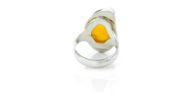 HANDMADE GERMAN BALTIC BUTTERSCOTCH AMBER 925 SILVER RING,SIZE R, WR046 RRP£150!!!
