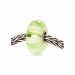 Genuine Trollbeads Silver Murano Glass Charm Light Green Stripe 61377 RRP£45!!!