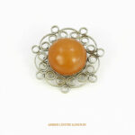 Vintage Brooch Genuine Butterscotch Russian Baltic Amber-1960s-B5775 RRP£125!!!