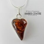 German Baltic Heart "Love" Amber Pendant 925 Silver Handmade PE0262 – RRP£125!!!