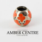 PANDORA Genuine Silver and Orange Enamel Butterfly Charm 790438EN04 RRP£50!!!