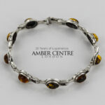 HANDMADE GERMAN Green BALTIC AMBER ELEGANT BRACELET 925 SILVER BR110G RRP£195!!!