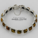HANDMADE GERMAN Green BALTIC AMBER ELEGANT BRACELET 925 SILVER BR109G RRP£195!!!