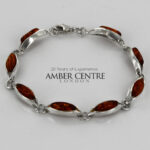 HANDMADE GERMAN BALTIC AMBER ELEGANT BRACELET 925 SILVER BR095 RRP£195!!!