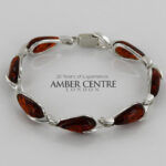 HANDMADE GERMAN BALTIC AMBER ELEGANT BRACELET 925 SILVER BR089 RRP£295!!!