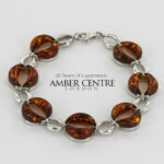 HANDMADE GERMAN BALTIC AMBER ELEGANT BRACELET 925 SILVER BR083 RRP375!!!