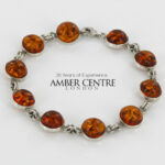 HANDMADE GERMAN BALTIC AMBER ELEGANT BRACELET 925 SILVER BR078 RRP£175!!!