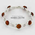 HANDMADE GERMAN BALTIC AMBER ELEGANT BRACELET 925 SILVER BR075 RRP£200!!!