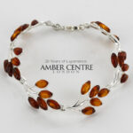 HANDMADE GERMAN BALTIC AMBER ELEGANT BRACELET 925 SILVER BR067 RRP£225!!!