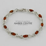 HANDMADE GERMAN BALTIC AMBER ELEGANT BRACELET 925 SILVER BR068 RRP£165!!!
