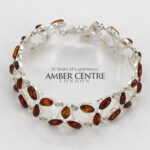 HANDMADE GERMAN BALTIC AMBER ELEGANT BRACELET 925 SILVER BR065 RRP£325!!!