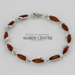 HANDMADE GERMAN BALTIC AMBER ELEGANT BRACELET 925 SILVER BR040 RRP£100!!!