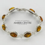 HANDMADE GERMAN BALTIC AMBER ELEGANT BRACELET 925 SILVER BR114G RRP£185!!!