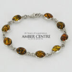 HANDMADE GERMAN BALTIC AMBER ELEGANT BRACELET 925 SILVER BR115G RRP£125!!!